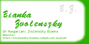 bianka zvolenszky business card